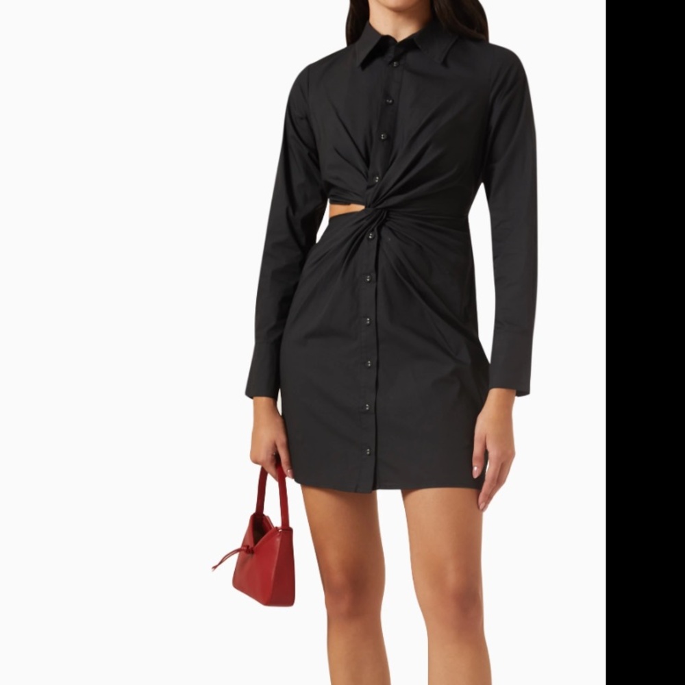 MINKPINK Black Twist Shirt Dress